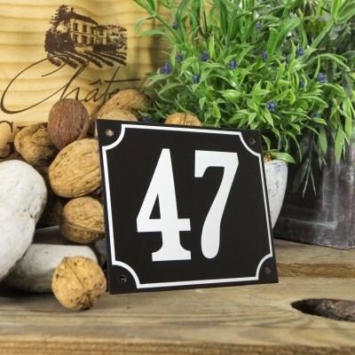 Huisnummerbord groot 'zwart' 47