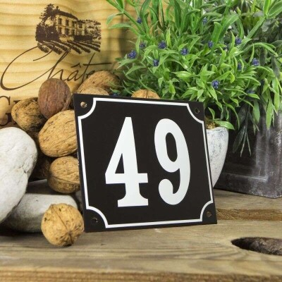 Huisnummerbord groot 'zwart' 49