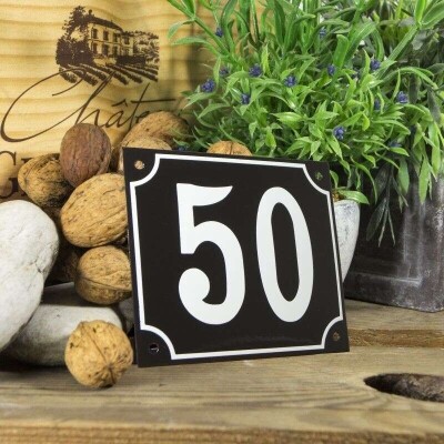 Huisnummerbord groot 'zwart' 50