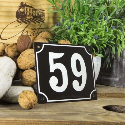 Huisnummerbord groot 'zwart' 59