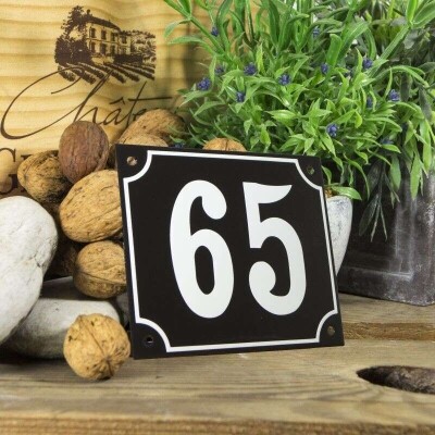 Huisnummerbord groot 'zwart' 65