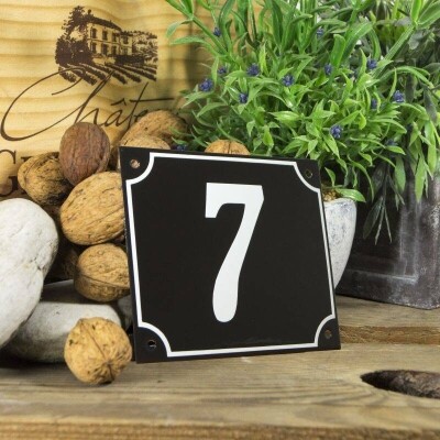 Huisnummerbord groot 'zwart' 7