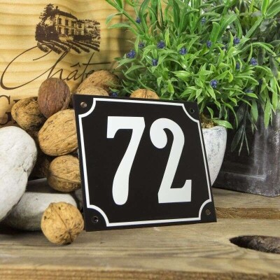 Huisnummerbord groot 'zwart' 72