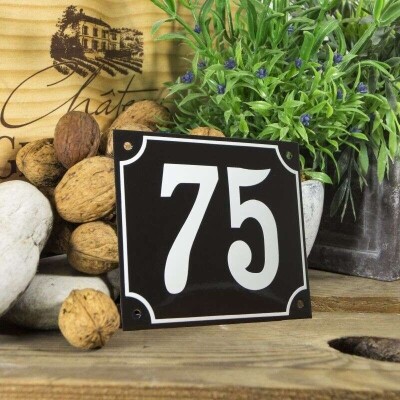 Huisnummerbord groot 'zwart' 75