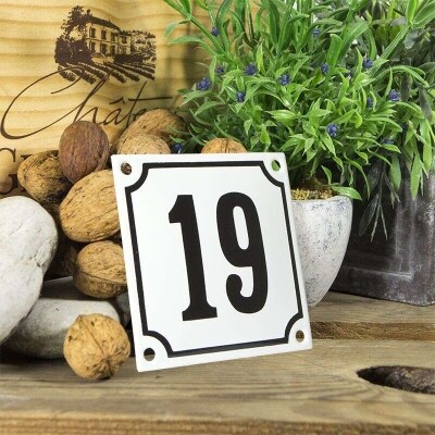 Huisnummerbord klein 'wit' 19