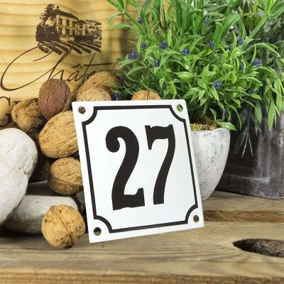 Huisnummerbord klein 'wit' 27