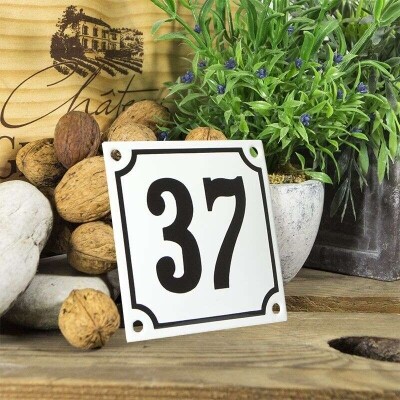 Huisnummerbord klein 'wit' 37
