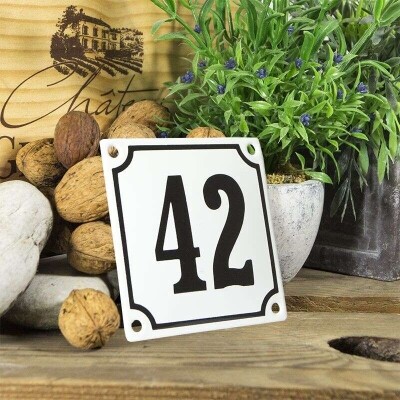 Huisnummerbord klein 'wit' 42