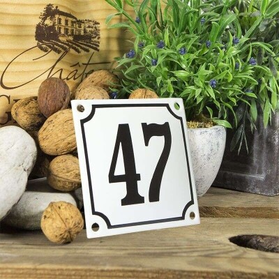 Huisnummerbord klein 'wit' 47