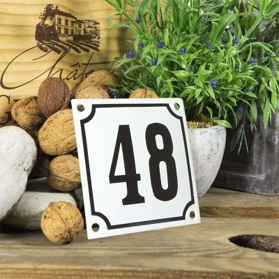 Huisnummerbord klein 'wit' 48