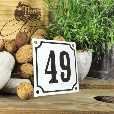 Huisnummerbord klein 'wit' 49