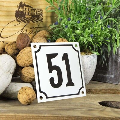 Huisnummerbord klein 'wit' 51