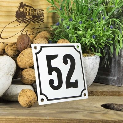 Huisnummerbord klein 'wit' 52