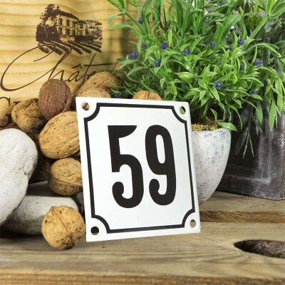 Huisnummerbord klein 'wit' 59