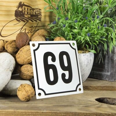Huisnummerbord klein 'wit' 69