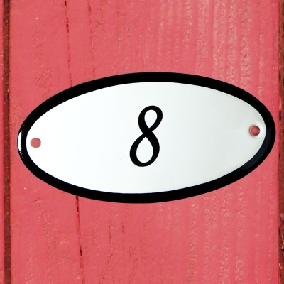 Huisnummerbordje 'ovaal' 8