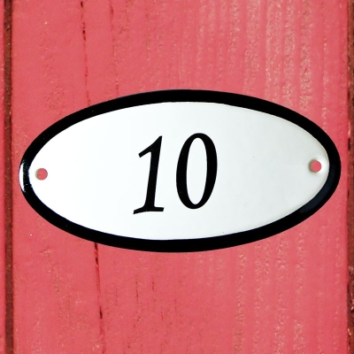 Huisnummerbordje 'ovaal' 10