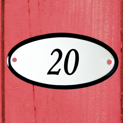 Huisnummerbordje 'ovaal' 20