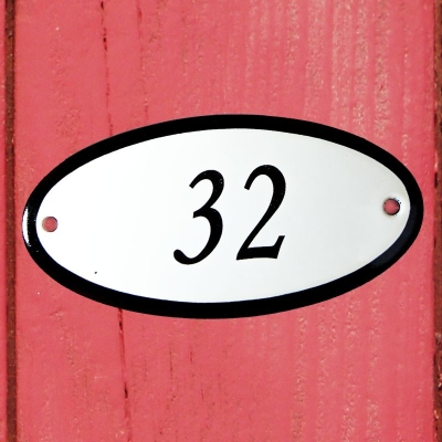 Huisnummerbordje 'ovaal' 32