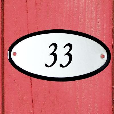 Huisnummerbordje 'ovaal' 33