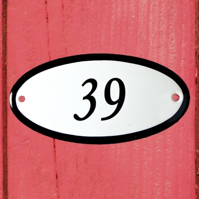 Huisnummerbordje 'ovaal' 39