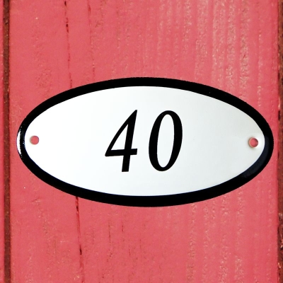 Huisnummerbordje 'ovaal' 40
