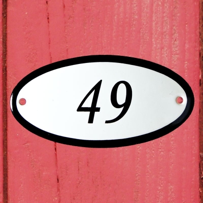 Huisnummerbordje 'ovaal' 49