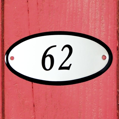 Huisnummerbordje 'ovaal' 62