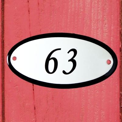 Huisnummerbordje 'ovaal' 63