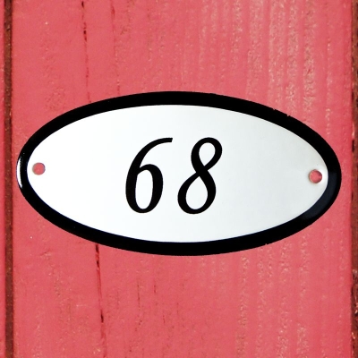 Huisnummerbordje 'ovaal' 68