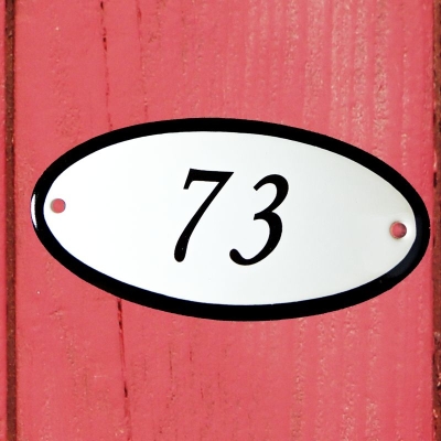 Huisnummerbordje 'ovaal' 73