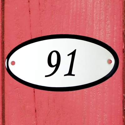 Huisnummerbordje 'ovaal' 91