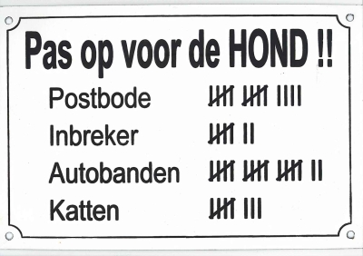 Pas op voor de hond