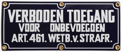 Verboden toegang bord